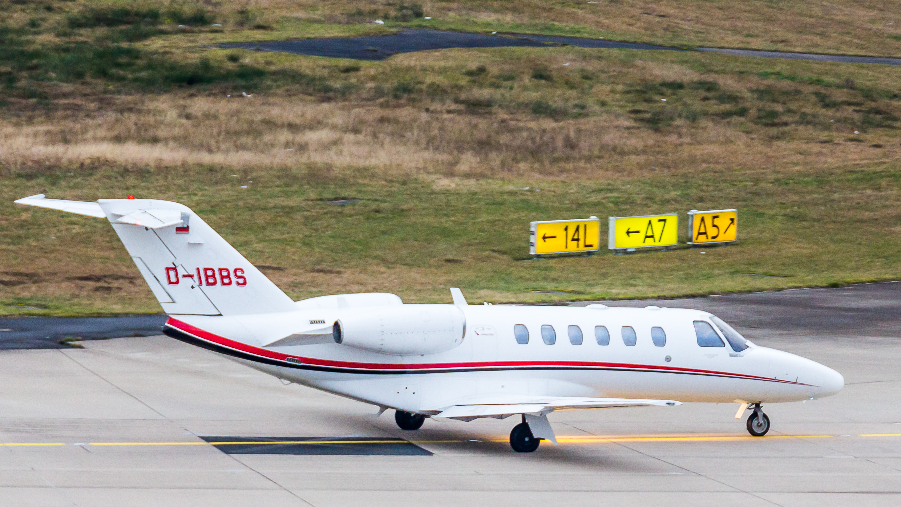 Cessna Citation CJ2+ on an airport taxiway